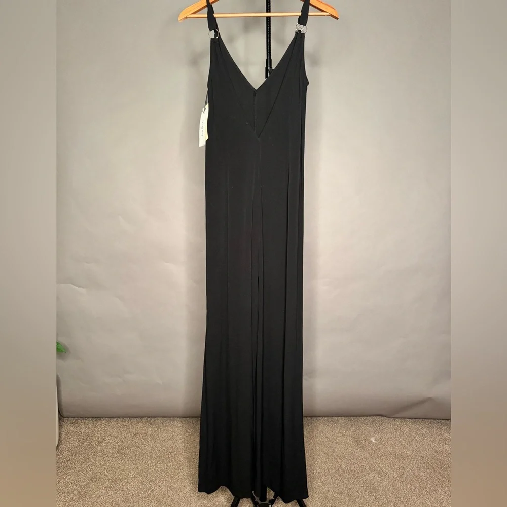 ba&sh • NWT Fasme Jumpsuit • Black Flowy Wide Leg Deep Open Back • XS - Picture 7 of 13
